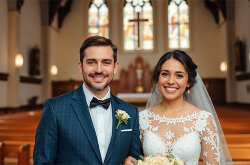 Christian couple at the church